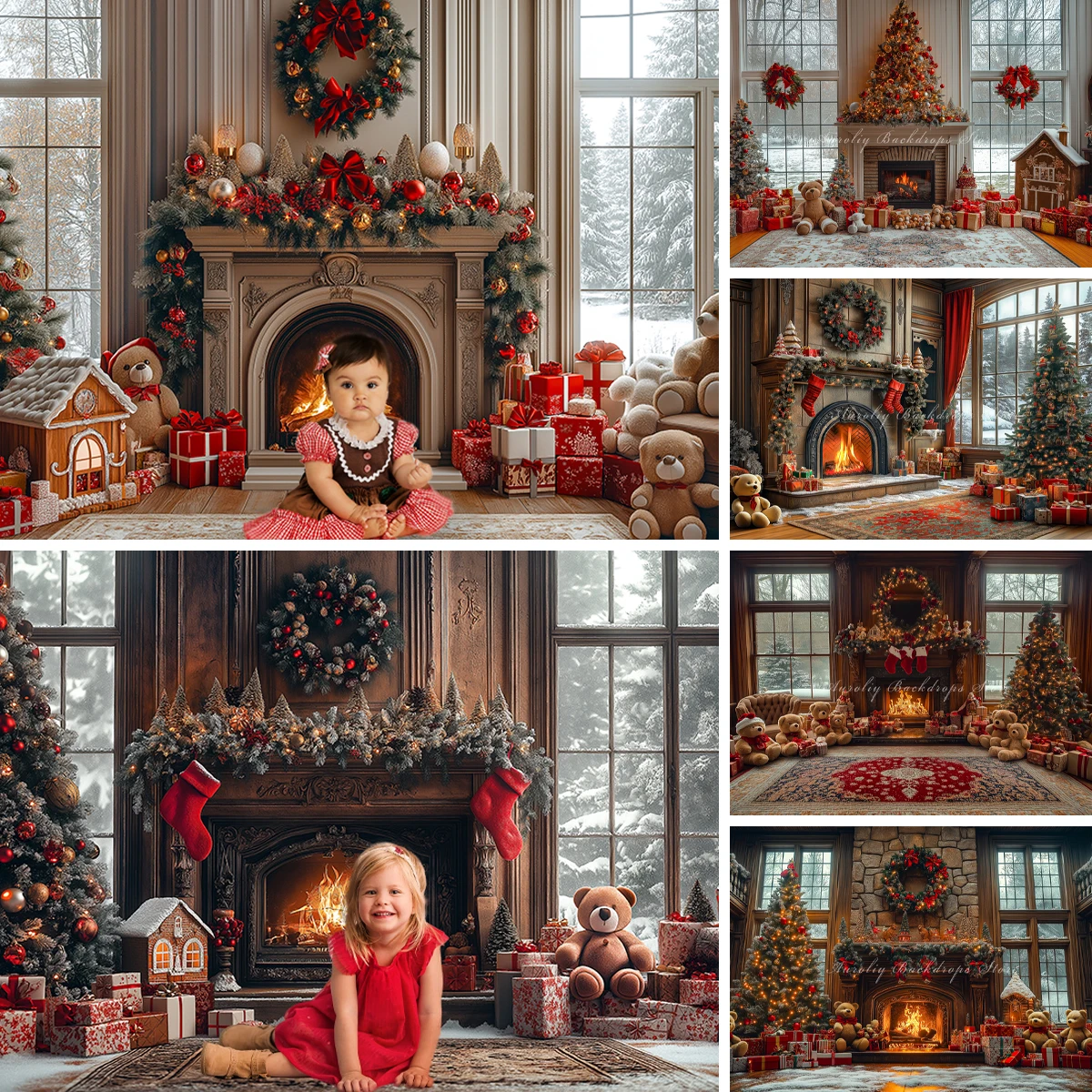 Christmas Fireplace Backgrounds Adult Family Photography Props Child Baby Bear Decors Living Room Tree Photo Studio Backdrops
Christmas Fireplace Backgrounds Adult Family Photography Props Child Baby Bear Decors Living Room Tree Photo Studio Backdrops