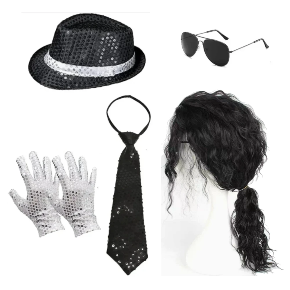 5pcs 70s 80s Disco Outfits Dance Star Costume Sequin Gloves Black Hat Sunglass Tie Sequin Strap for Halloween Cosplay Party
5pcs 70s 80s Disco Outfits Dance Star Costume Sequin Gloves Black Hat Sunglass Tie Sequin Strap for Halloween Cosplay Party