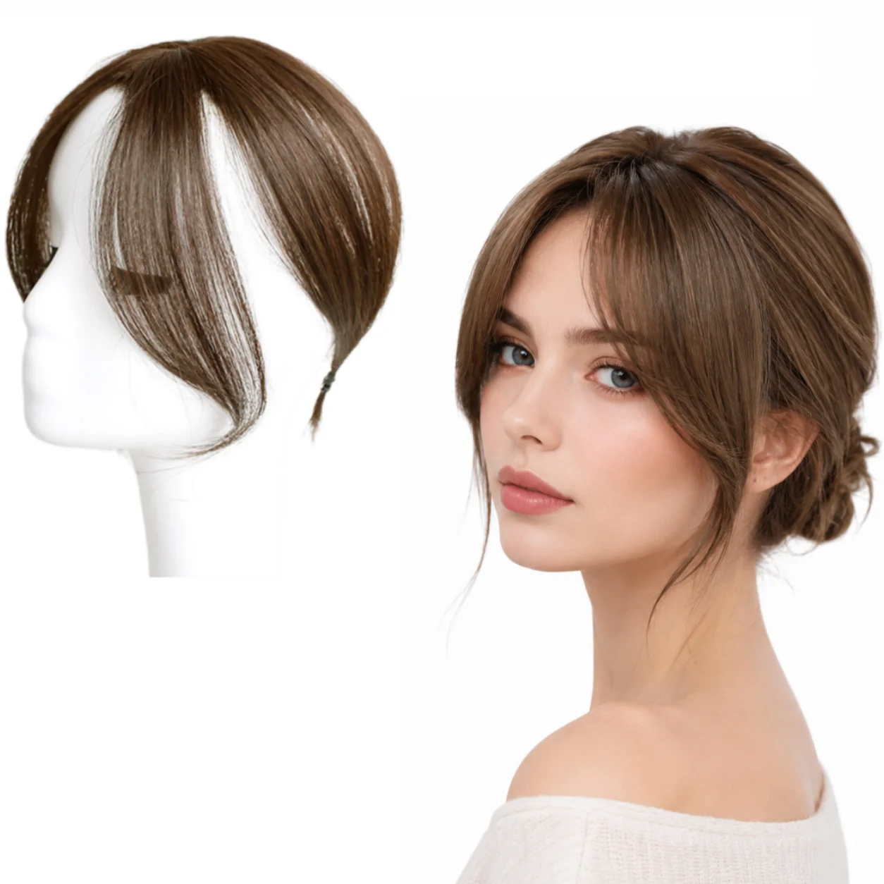 Korean Natural Real Human Hair Bangs Clip-In Fringe Extensions Mid/Side Part Fake Fringe Hair Piece for Women
Korean Natural Real Human Hair Bangs Clip-In Fringe Extensions Mid/Side Part Fake Fringe Hair Piece for Women