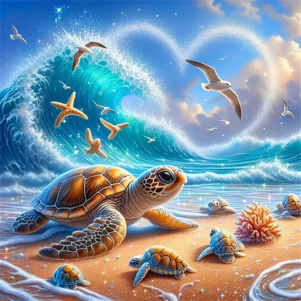 Cute Sea Turtle Family on the Beach Jigsaw Puzzle, Coastal Nursery Decor Challenge Scenic Art Puzzle for Gift
Cute Sea Turtle Family on the Beach Jigsaw Puzzle, Coastal Nursery Decor Challenge Scenic Art Puzzle for Gift