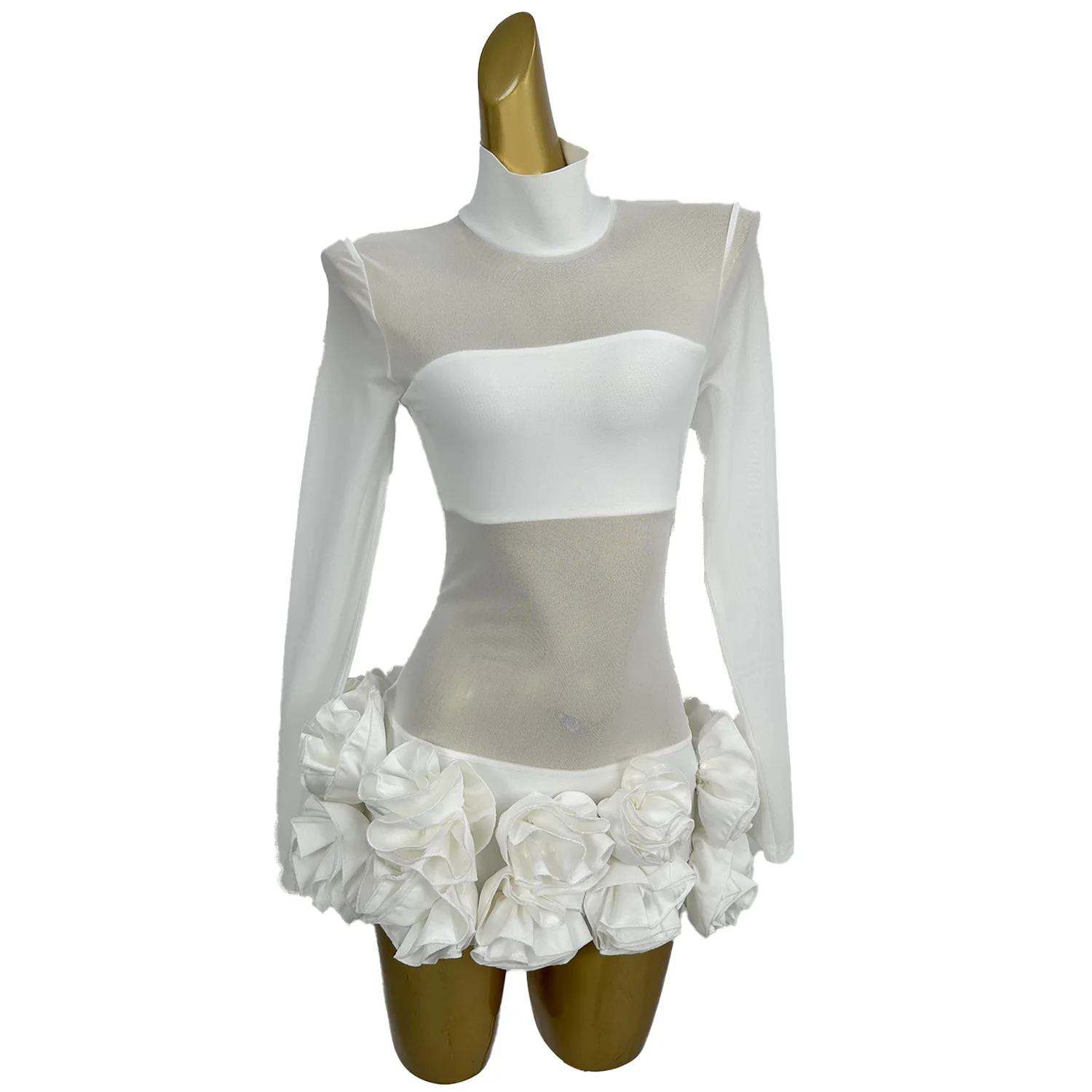 Sexy White Mesh See Through Dress Strapless Vest Set Elegant Women's Floral Mini Skirt Nightclub Club Evening Party Dress KH797
Sexy White Mesh See Through Dress Strapless Vest Set Elegant Women's Floral Mini Skirt Nightclub Club Evening Party Dress KH797