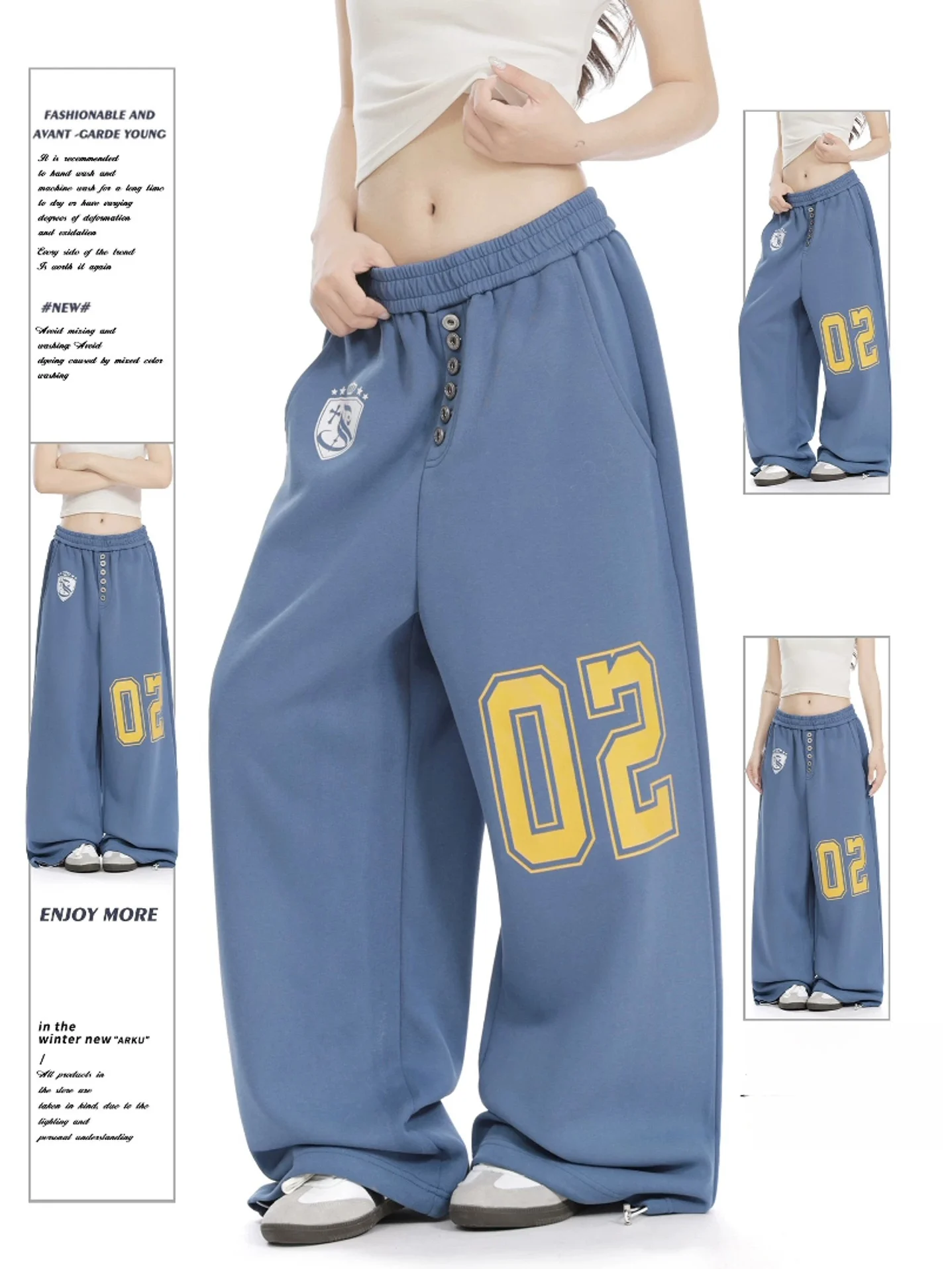 Women's Casual Jazz Dance Sport Pants Wide Leg Pants Button Design Letter Print Summer Autumn New Style Casual Versatile Loos...
Women's Casual Jazz Dance Sport Pants Wide Leg Pants Button Design Letter Print Summer Autumn New Style Casual Versatile Loos...