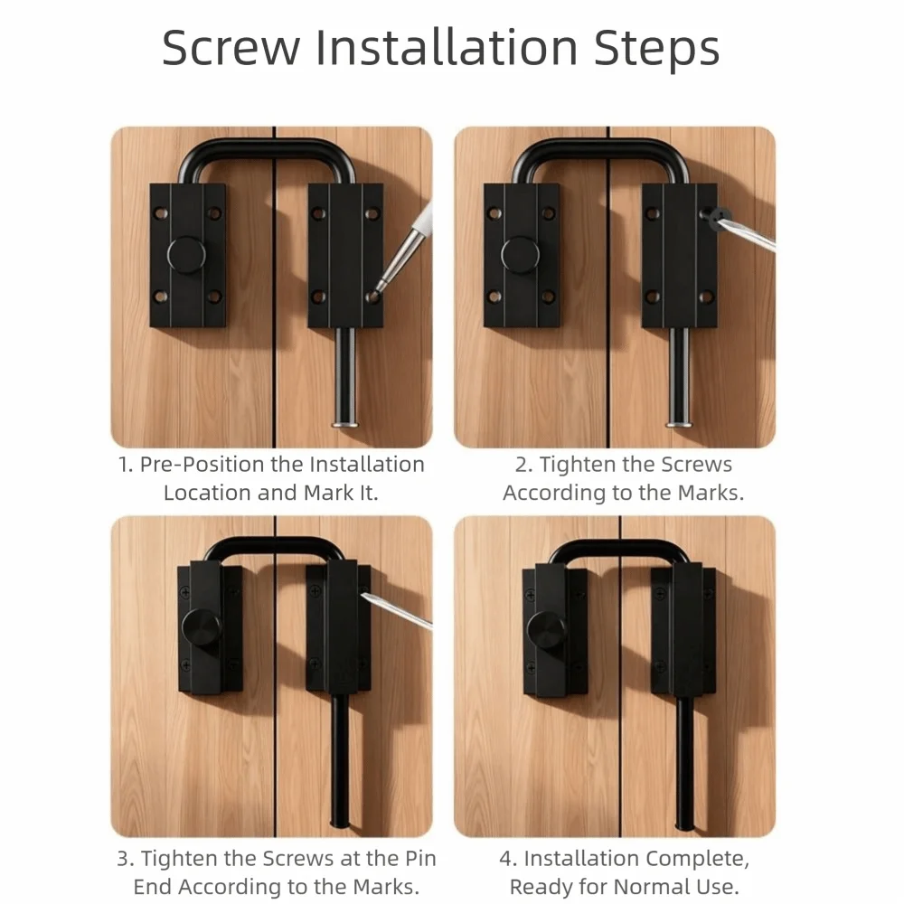 Hardware Stainless Steel Door Latch Lock Thickened 90/180 Degree Anti-theft Buckle Safety Non Perforated Door Buckle Garage
Hardware Stainless Steel Door Latch Lock Thickened 90/180 Degree Anti-theft Buckle Safety Non Perforated Door Buckle Garage