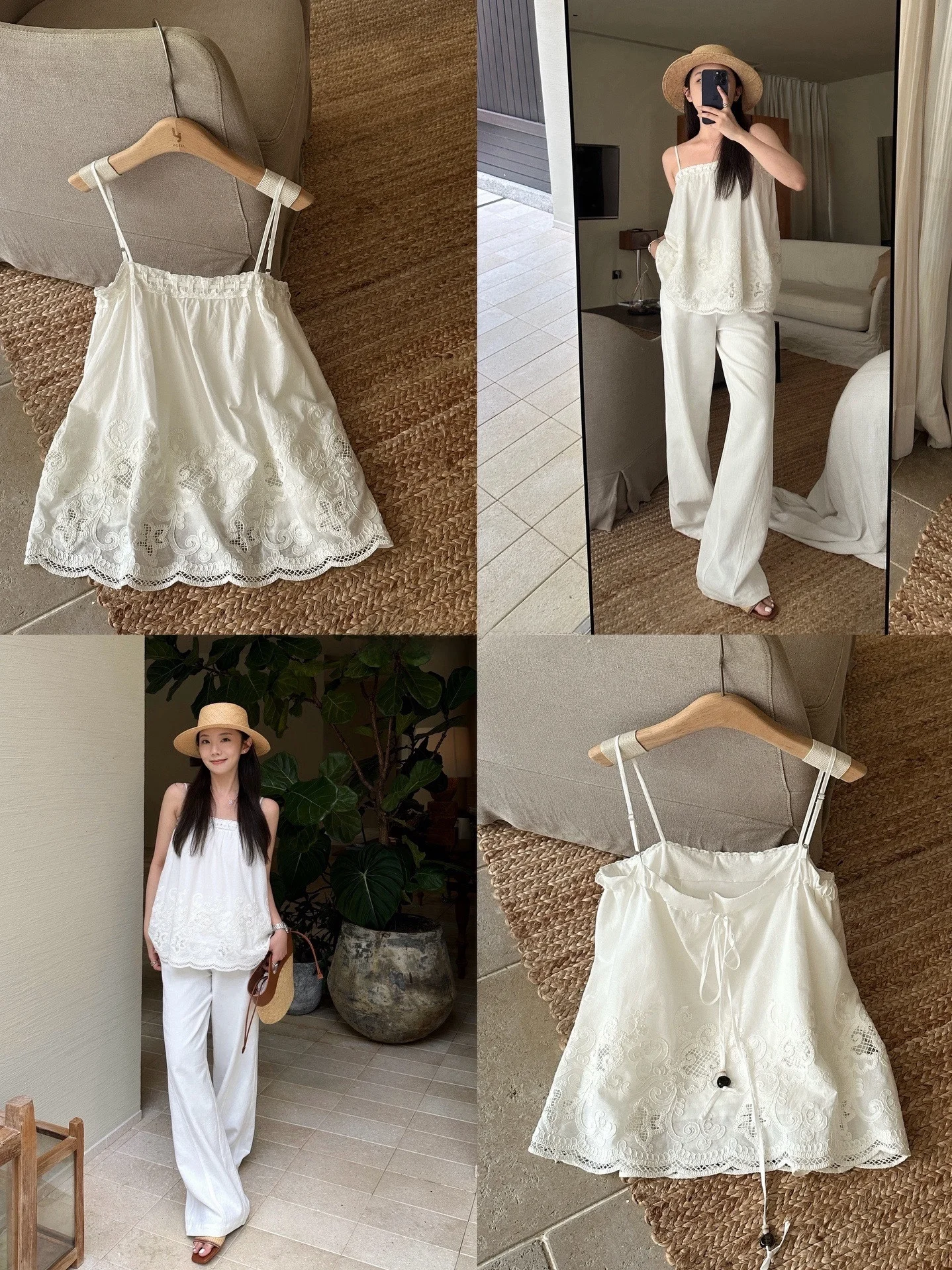 Pure Cotton Drawstring Hollow out Lace Trim Summer Top Women's Cleanfit Style Loose Fit Backless Bunting Design Vest
Pure Cotton Drawstring Hollow out Lace Trim Summer Top Women's Cleanfit Style Loose Fit Backless Bunting Design Vest