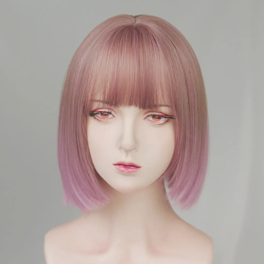 One-size-fits-all wig short hair female thin vine pink Bobo head female full head cover gradual change short straight hair Inter
One-size-fits-all wig short hair female thin vine pink Bobo head female full head cover gradual change short straight hair Inter