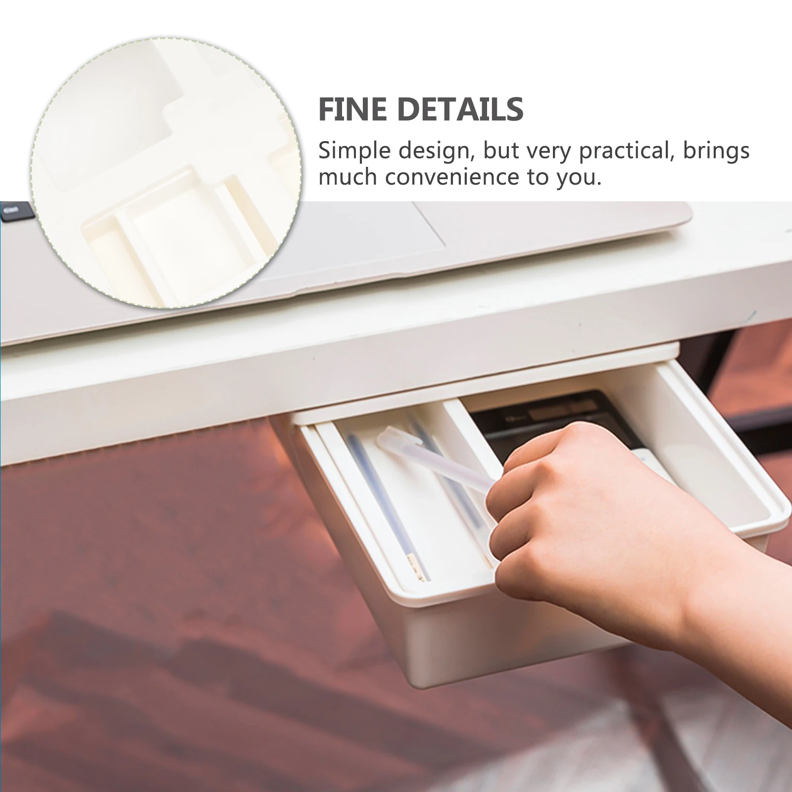 1pc Under Desk Storage Box Hidden Drawer Office Table Bottom Organizer Large Capacity Dustproof Clapboard Design for Pens
1pc Under Desk Storage Box Hidden Drawer Office Table Bottom Organizer Large Capacity Dustproof Clapboard Design for Pens