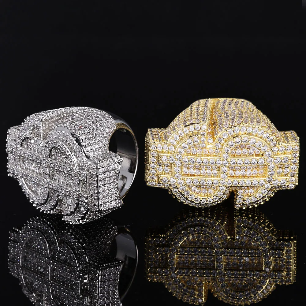 Hip Hop Full Ice Out $ Ring Copper With Zircon Money Big $ Sign Cut 18k Gold Plated Ring For Women Men Party Gift Drop Shipping
Hip Hop Full Ice Out $ Ring Copper With Zircon Money Big $ Sign Cut 18k Gold Plated Ring For Women Men Party Gift Drop Shipping