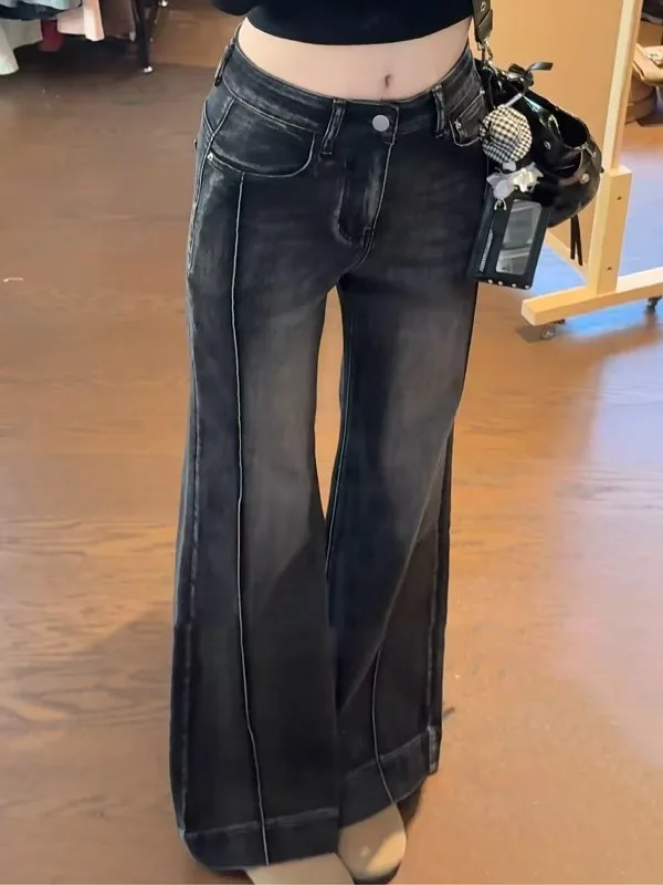 Женские джинсы-клеш с высокой талией, винтажные, повседневные, осенне-зимние, широкие брюки, ретро, выцветшие джинсы-скинни для женщин
Женские джинсы-клеш с высокой талией, винтажные, повседневные, осенне-зимние, широкие брюки, ретро, выцветшие джинсы-скинни для женщин