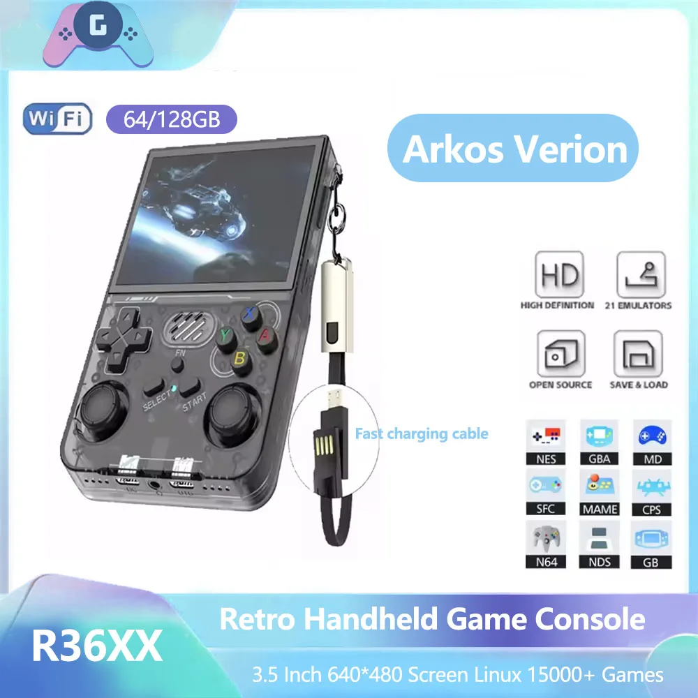 R36XX Handheld Game Console 64G 128GB Update Wifi Function Support 2 Player Retro Video Game Console for PSP
R36XX Handheld Game Console 64G 128GB Update Wifi Function Support 2 Player Retro Video Game Console for PSP