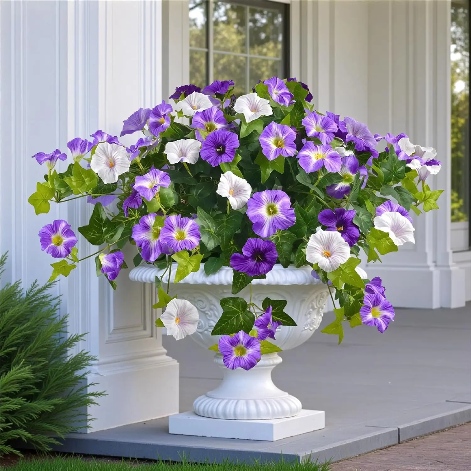 Artificial Flowers for Outdoors 2 Pack UV Resistant Petunias with Real Touch Plastic Leaves, Faux Flowers for Outdoor Pl
Artificial Flowers for Outdoors 2 Pack UV Resistant Petunias with Real Touch Plastic Leaves, Faux Flowers for Outdoor Pl