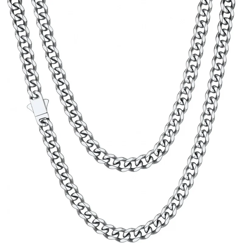 ChainsHouse Mens Link Chain Necklace Stainless Steel Miami Cuban Silver/Black/14K Gold Plated Hip Hop Jewelry 6/9/12MM Wid
ChainsHouse Mens Link Chain Necklace Stainless Steel Miami Cuban Silver/Black/14K Gold Plated Hip Hop Jewelry 6/9/12MM Wid