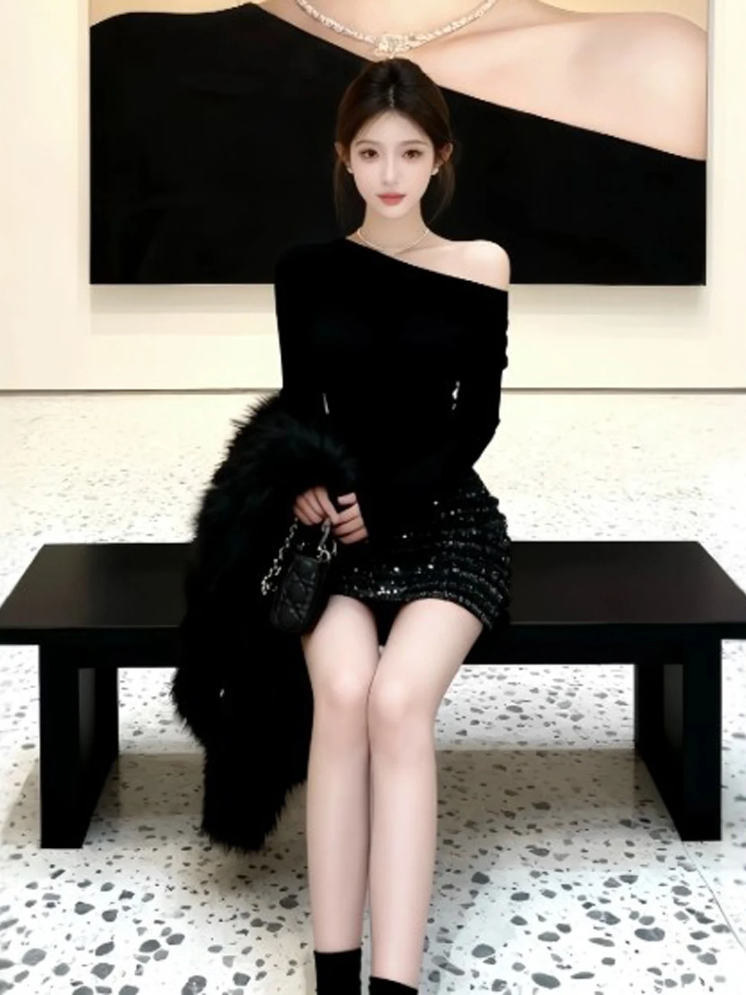 Korean Style Shoulder Bared Top And Half Skirt Two Piece Set Elegant Spring Fashion Women's Comfortable Warm Medium Thickness
Korean Style Shoulder Bared Top And Half Skirt Two Piece Set Elegant Spring Fashion Women's Comfortable Warm Medium Thickness