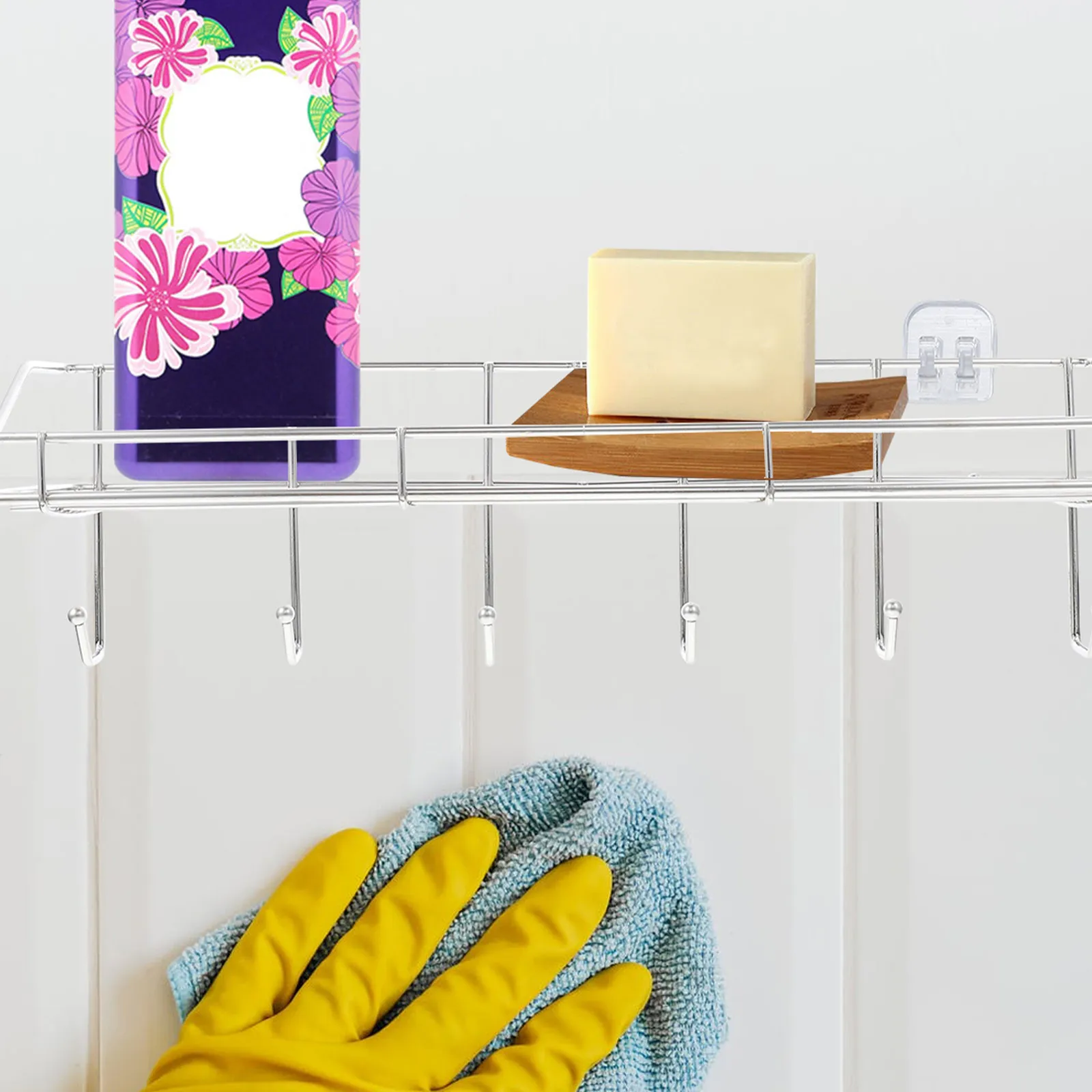 Набор из 1 шт. настенных органайзеров из нержавеющей стали без сверления для ванной и кухни, многофункциональная полка-сушилка с присоской
Набор из 1 шт. настенных органайзеров из нержавеющей стали без сверления для ванной и кухни, многофункциональная полка-сушилка с присоской