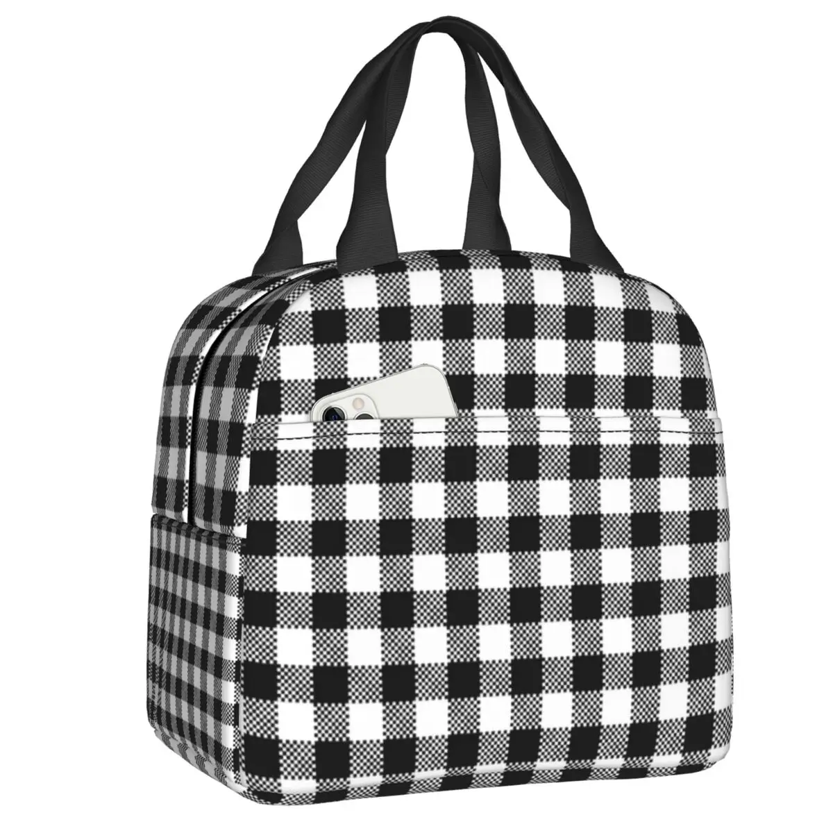 Black And White Gingham Lunch Box Women Geometric Checkered Plaid Cooler Thermal Food Insulated Lunch Bag For Work Picnic Bags
Black And White Gingham Lunch Box Women Geometric Checkered Plaid Cooler Thermal Food Insulated Lunch Bag For Work Picnic Bags