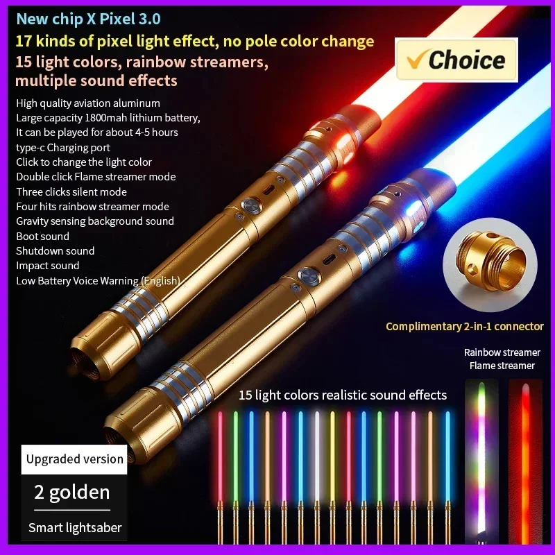 2 In 1 Lightsaber 17 Pixel 15 Colors Light Effects Light Saber Metal Laser Sword Rechargeable Toys Party Luminous Swords
2 In 1 Lightsaber 17 Pixel 15 Colors Light Effects Light Saber Metal Laser Sword Rechargeable Toys Party Luminous Swords