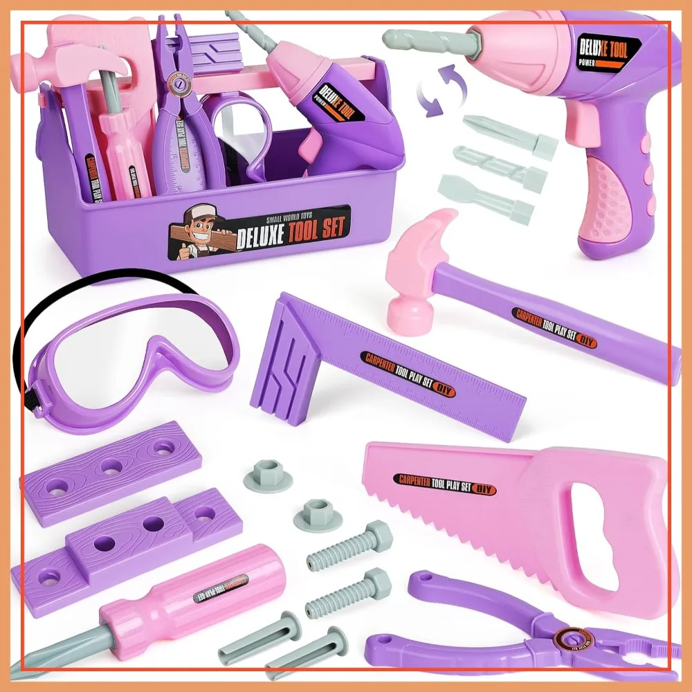 Kids Tool Set with Toy Drill, Tool Box, Construction Pretend Play Gifts for Toddlers Ages 3-7
Kids Tool Set with Toy Drill, Tool Box, Construction Pretend Play Gifts for Toddlers Ages 3-7