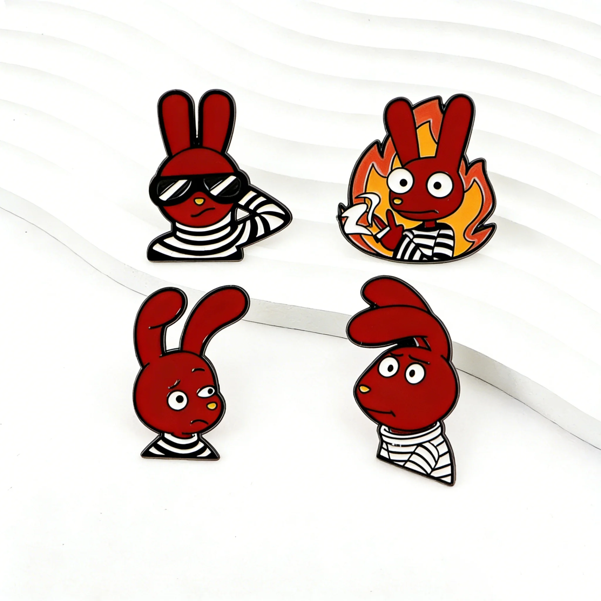4pcs Red Rabbit Enamel Pins Cute Brooches Badges for Backpacks Jackets Hats Retro Collection Gifts Cosplay Accessories
4pcs Red Rabbit Enamel Pins Cute Brooches Badges for Backpacks Jackets Hats Retro Collection Gifts Cosplay Accessories