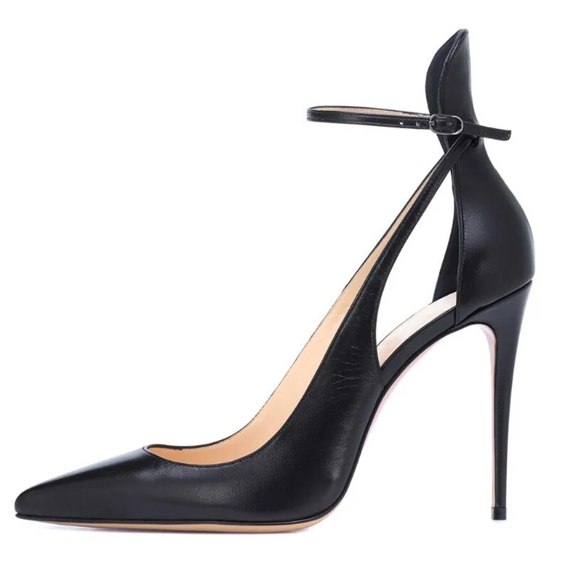 Black PU Leather Pointed Toe Slingback Shoes Stiletto High Heels Buckle Strap Cutouts Women Spring Autumn Female Footwears
Black PU Leather Pointed Toe Slingback Shoes Stiletto High Heels Buckle Strap Cutouts Women Spring Autumn Female Footwears