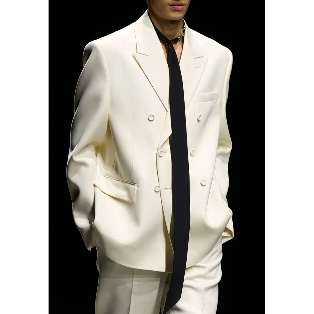 Белый классический мужской костюм в минималистском стиле, комплект из 2 предметов, двубортный свободный мужской костюм с пиковыми лацканами для офисной вечеринки (куртка + брюки)
Белый классический мужской костюм в минималистском стиле, комплект из 2 предметов, двубортный свободный мужской костюм с пиковыми лацканами для офисной вечеринки (куртка + брюки)