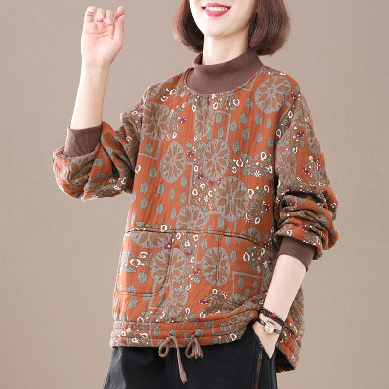 Новая женская теплая толстовка с высоким воротником из хлопка и льна с ретро-принтом, утепленная, свободного кроя, осенне-зимняя
Новая женская теплая толстовка с высоким воротником из хлопка и льна с ретро-принтом, утепленная, свободного кроя, осенне-зимняя