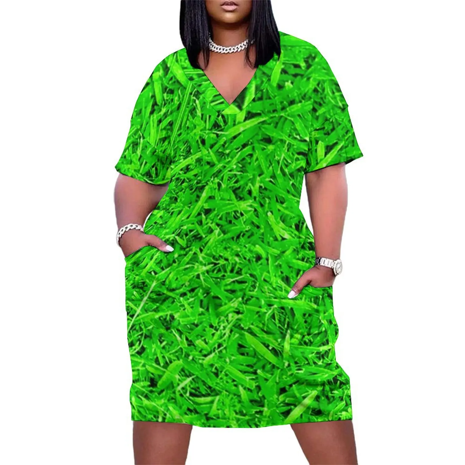 Natural Grass Print Loose Pocket Dress clothes for woman party dresses woman bandage dress
Natural Grass Print Loose Pocket Dress clothes for woman party dresses woman bandage dress