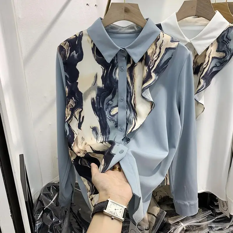 Spring Autumn 2025 New European Design Sensation Long Sve Silk irt Women Thin Top Collar Water-Media Painting Print...
Spring Autumn 2025 New European Design Sensation Long Sve Silk irt Women Thin Top Collar Water-Media Painting Print...