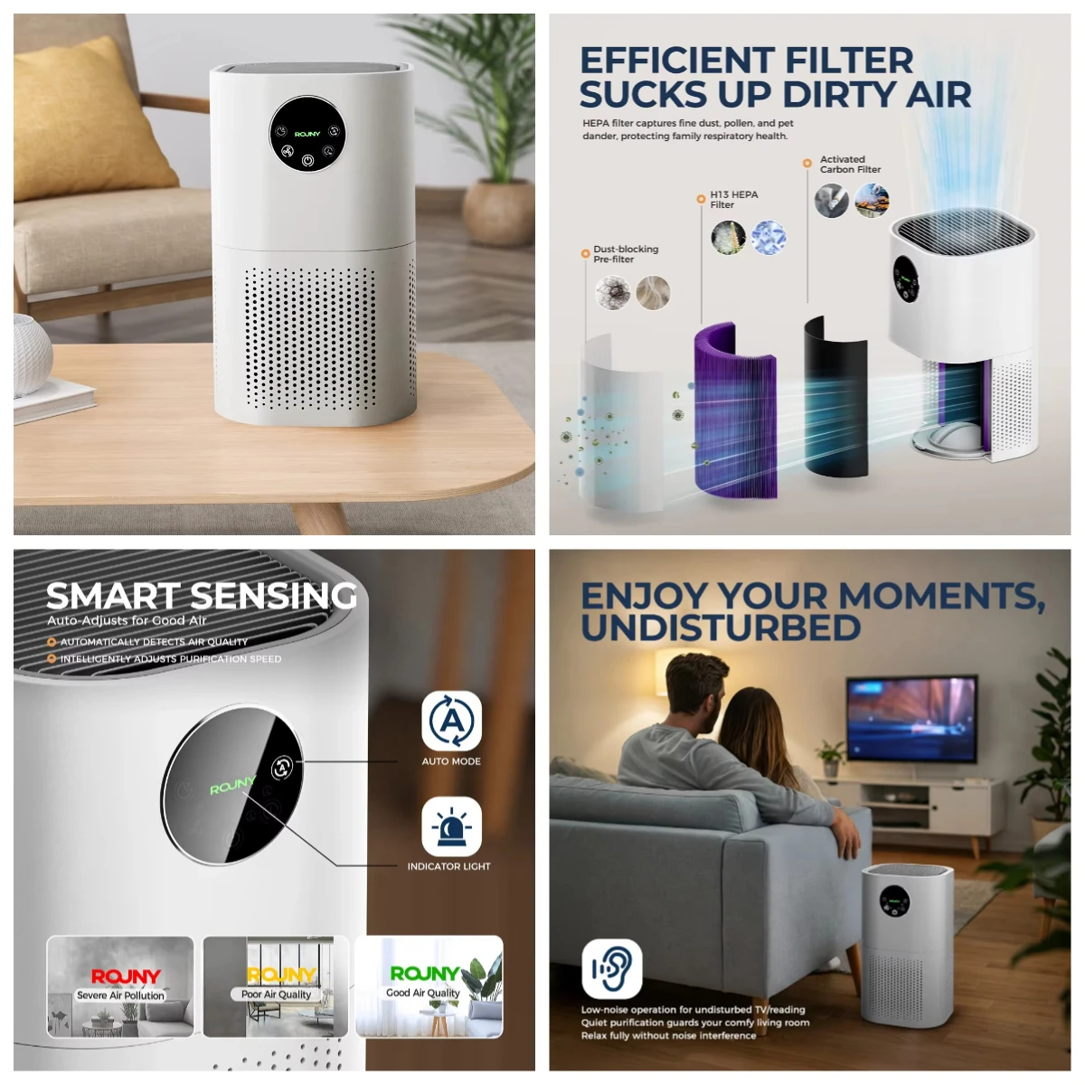 Smart H13 HEPA Air Purifier 25dB Quiet for Home Bedroom Allergies Pets Odor Eliminator
Smart H13 HEPA Air Purifier 25dB Quiet for Home Bedroom Allergies Pets Odor Eliminator