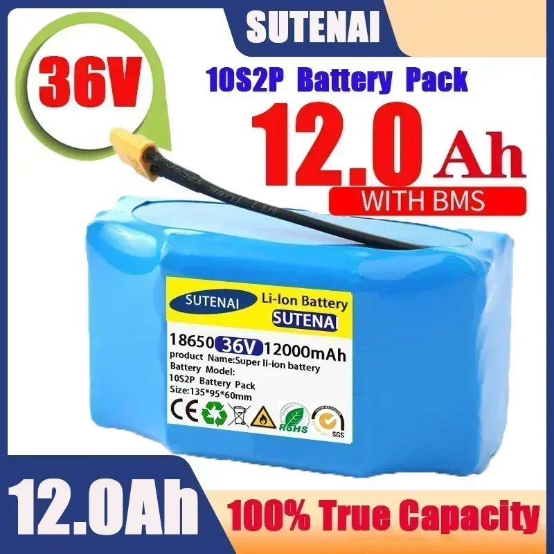 SU 36V Rechargeable Li-ion Battery Pack 12000mAh 12Ah Lithium Ion Cell For Electric Self Balance Scooter Hoverboard Unicycle
SU 36V Rechargeable Li-ion Battery Pack 12000mAh 12Ah Lithium Ion Cell For Electric Self Balance Scooter Hoverboard Unicycle
