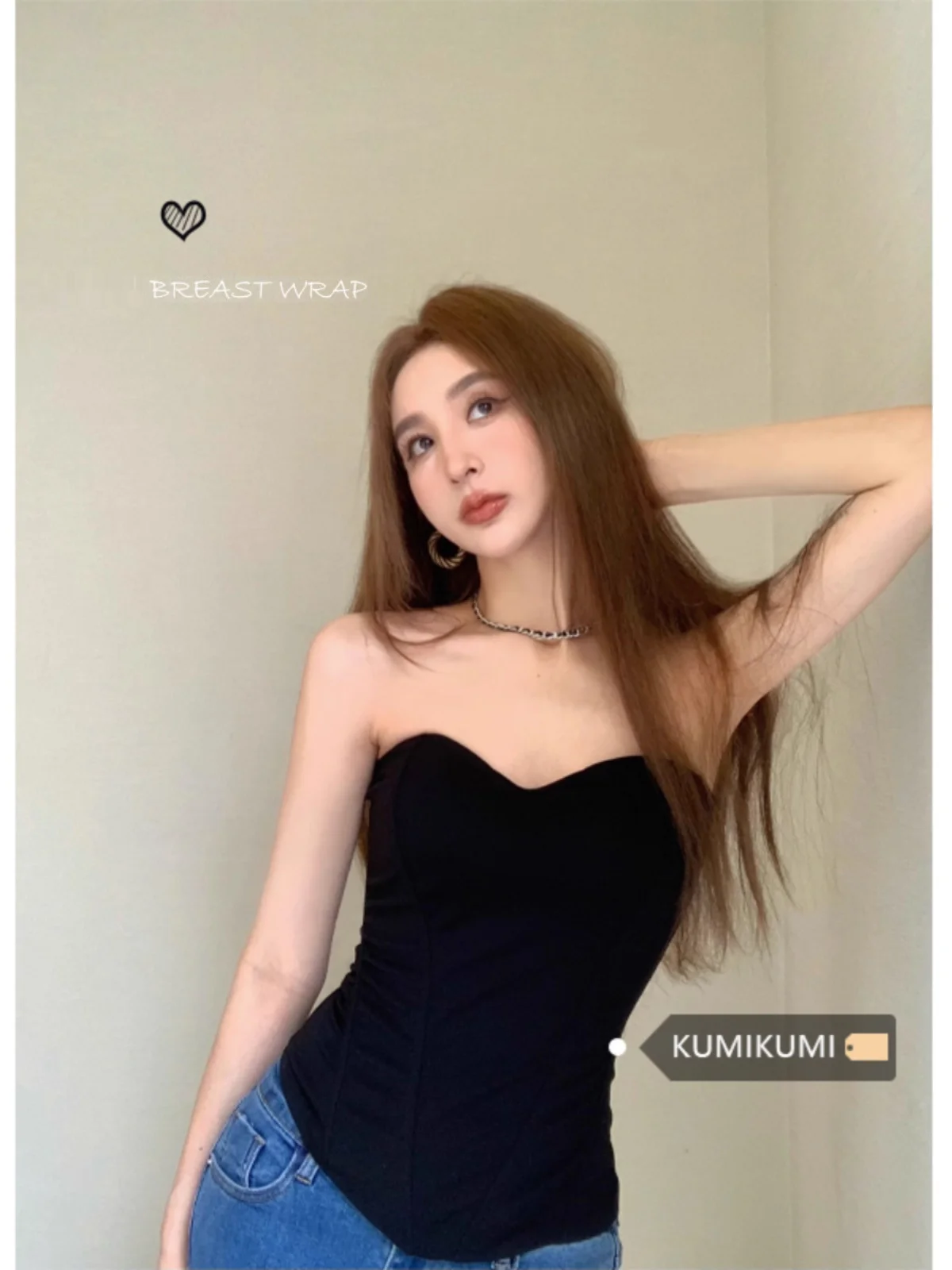 Spicy Girl Sexy Strapless Black Tank top with Chest Wrapped Women's Clothing Summer Outfits Slimming Camisole Women Tube Tops
Spicy Girl Sexy Strapless Black Tank top with Chest Wrapped Women's Clothing Summer Outfits Slimming Camisole Women Tube Tops