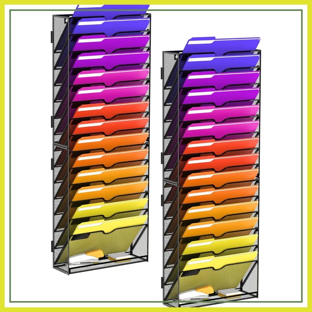 15-Tier Wall File Organizer, Mesh Mail Holder for Papers, Folders, Letters, Magazine Rack for Office Home, Black 2 Pack
15-Tier Wall File Organizer, Mesh Mail Holder for Papers, Folders, Letters, Magazine Rack for Office Home, Black 2 Pack