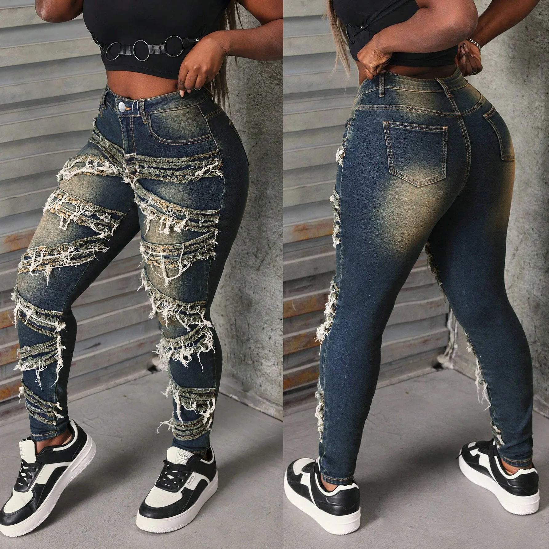 Women Denim Pants Summer Fashion Fringe Patch Skinny Stretch Denim Pants Streetwear Lady Casual High Waist Tassel Jeans Trousers
Women Denim Pants Summer Fashion Fringe Patch Skinny Stretch Denim Pants Streetwear Lady Casual High Waist Tassel Jeans Trousers