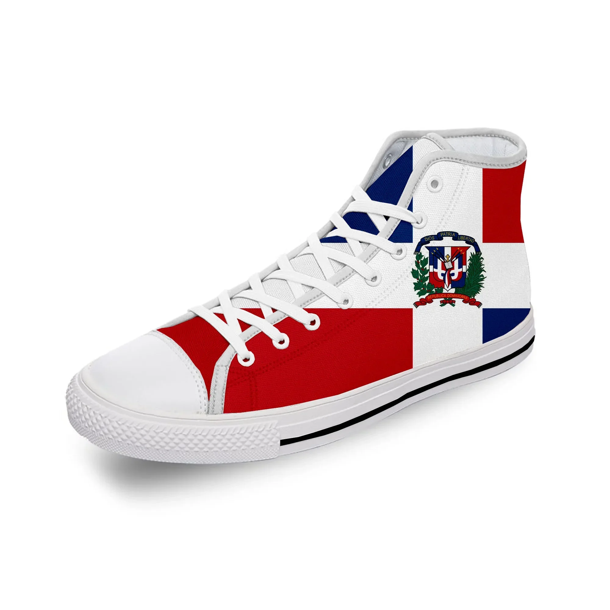Dominican Republic Pride Flag Patriotic White Cloth 3D Print High Top Canvas Shoes Men Women Lightweight Breathable Sneakers
Dominican Republic Pride Flag Patriotic White Cloth 3D Print High Top Canvas Shoes Men Women Lightweight Breathable Sneakers