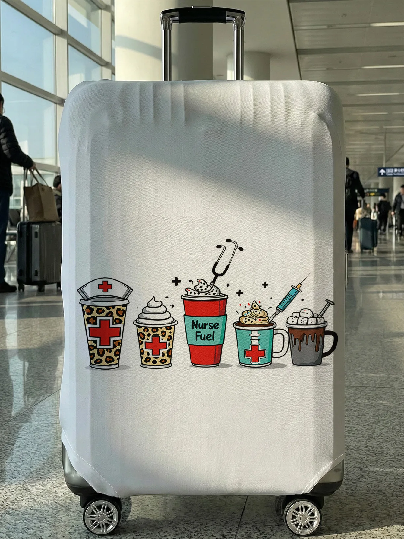 Nurse Fuel Drink Print Luggage Cover, Suitable for 18-32 Inch Luggage Cover, Luggage Handle Glove, Travel Accessories
Nurse Fuel Drink Print Luggage Cover, Suitable for 18-32 Inch Luggage Cover, Luggage Handle Glove, Travel Accessories