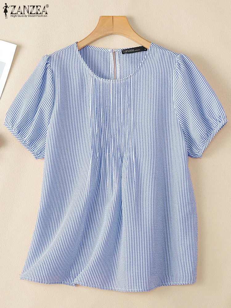 Fashion Summer Short Sleeve Stripe Shirt ZANZEA Office Women Blouses Casual O Neck Baggy Blusas Elegant OL Work Tops Tunic 2025
Fashion Summer Short Sleeve Stripe Shirt ZANZEA Office Women Blouses Casual O Neck Baggy Blusas Elegant OL Work Tops Tunic 2025