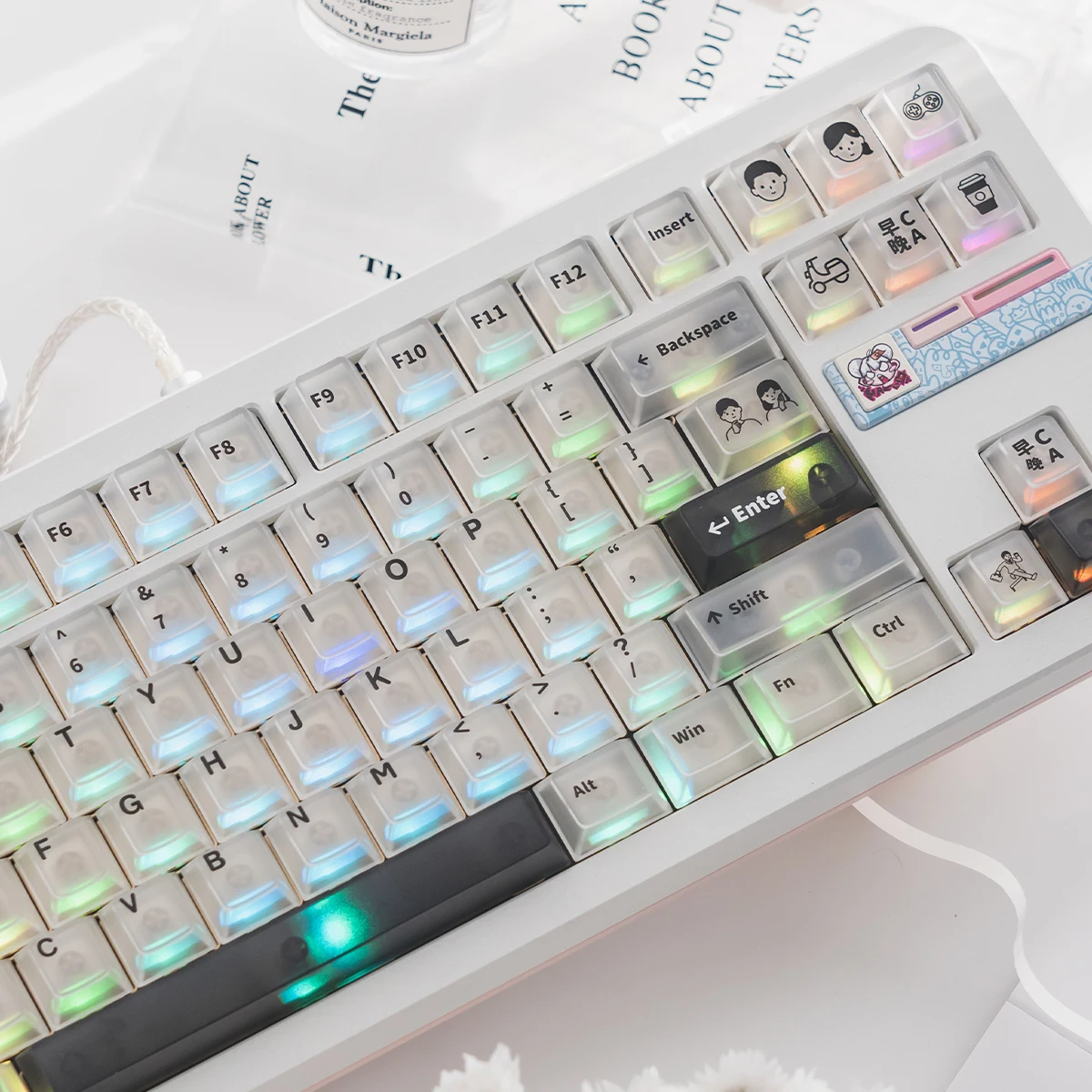 Прозрачные колпачки для клавиш Foggy, черно-белые, 150 клавиш, RGB, вишневый профиль, набор легких колпачков для механической клавиатуры MX 68/87/96
Прозрачные колпачки для клавиш Foggy, черно-белые, 150 клавиш, RGB, вишневый профиль, набор легких колпачков для механической клавиатуры MX 68/87/96