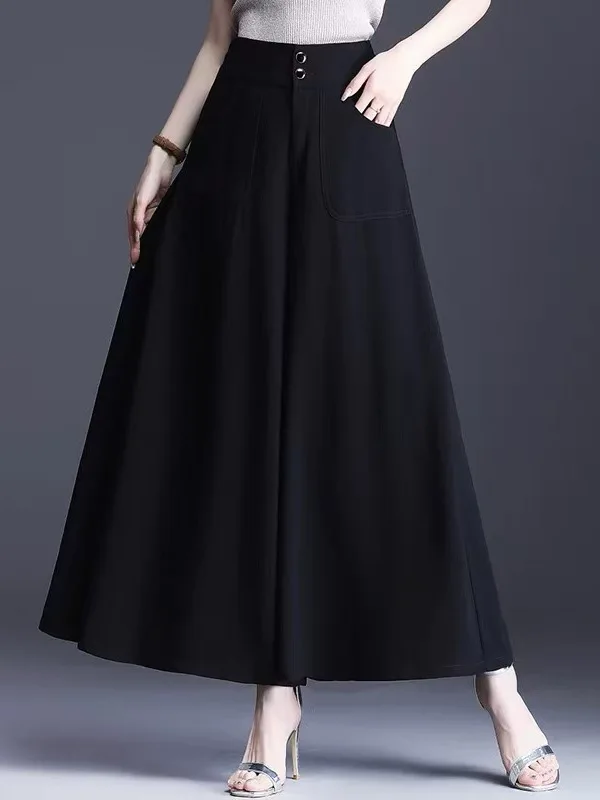 Black Wide Leg Pants High Waist Elastic Waist Loose Fit Slimming Concealing Summer Casual Straight Leg Trousers for Middle-Ag...
Black Wide Leg Pants High Waist Elastic Waist Loose Fit Slimming Concealing Summer Casual Straight Leg Trousers for Middle-Ag...