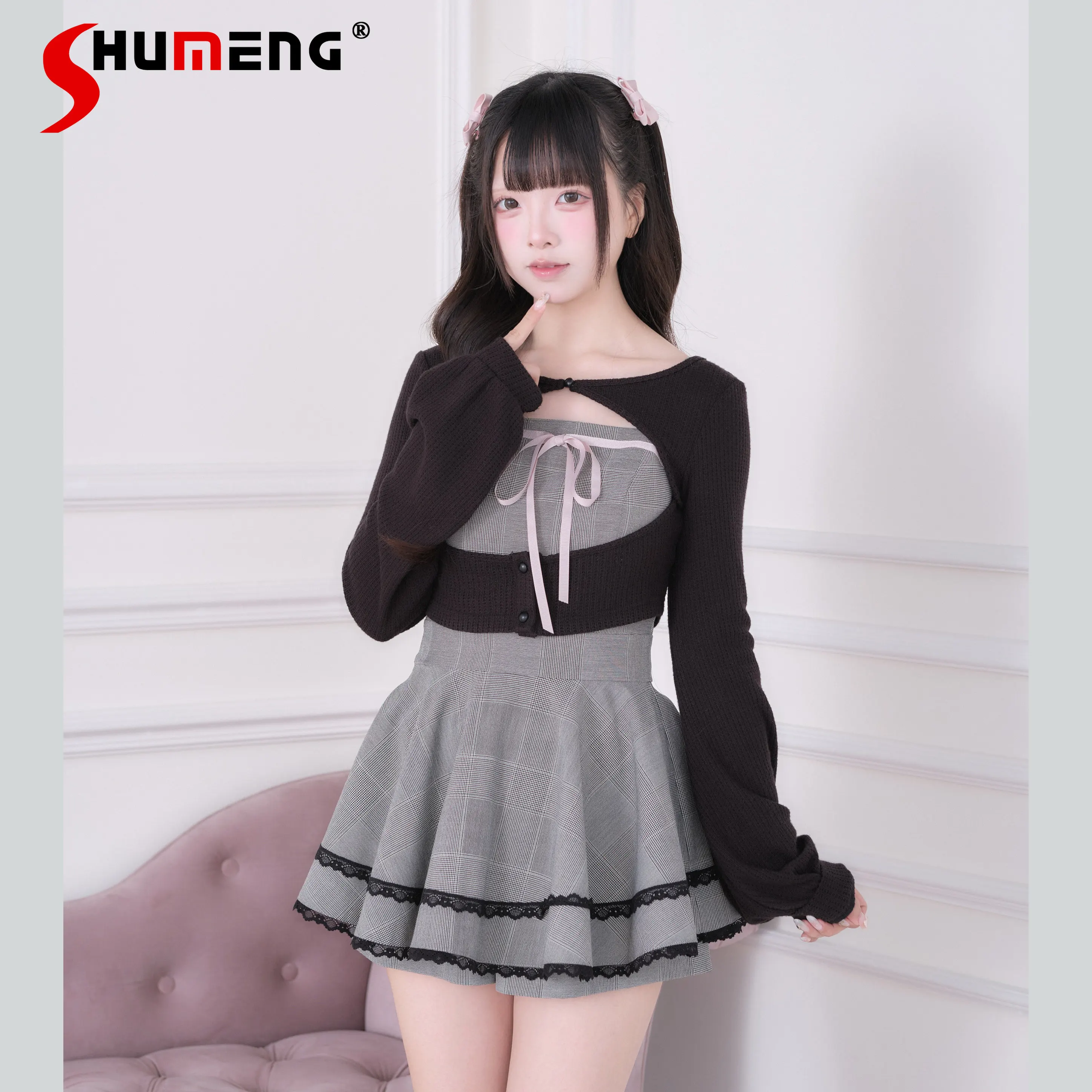 2026 New Original Japanese Subculture Mass-Produced Dress Set Sweet Girl's Y2K Plaid Top Shorts, and Cardigan 3-Piece Set
2026 New Original Japanese Subculture Mass-Produced Dress Set Sweet Girl's Y2K Plaid Top Shorts, and Cardigan 3-Piece Set