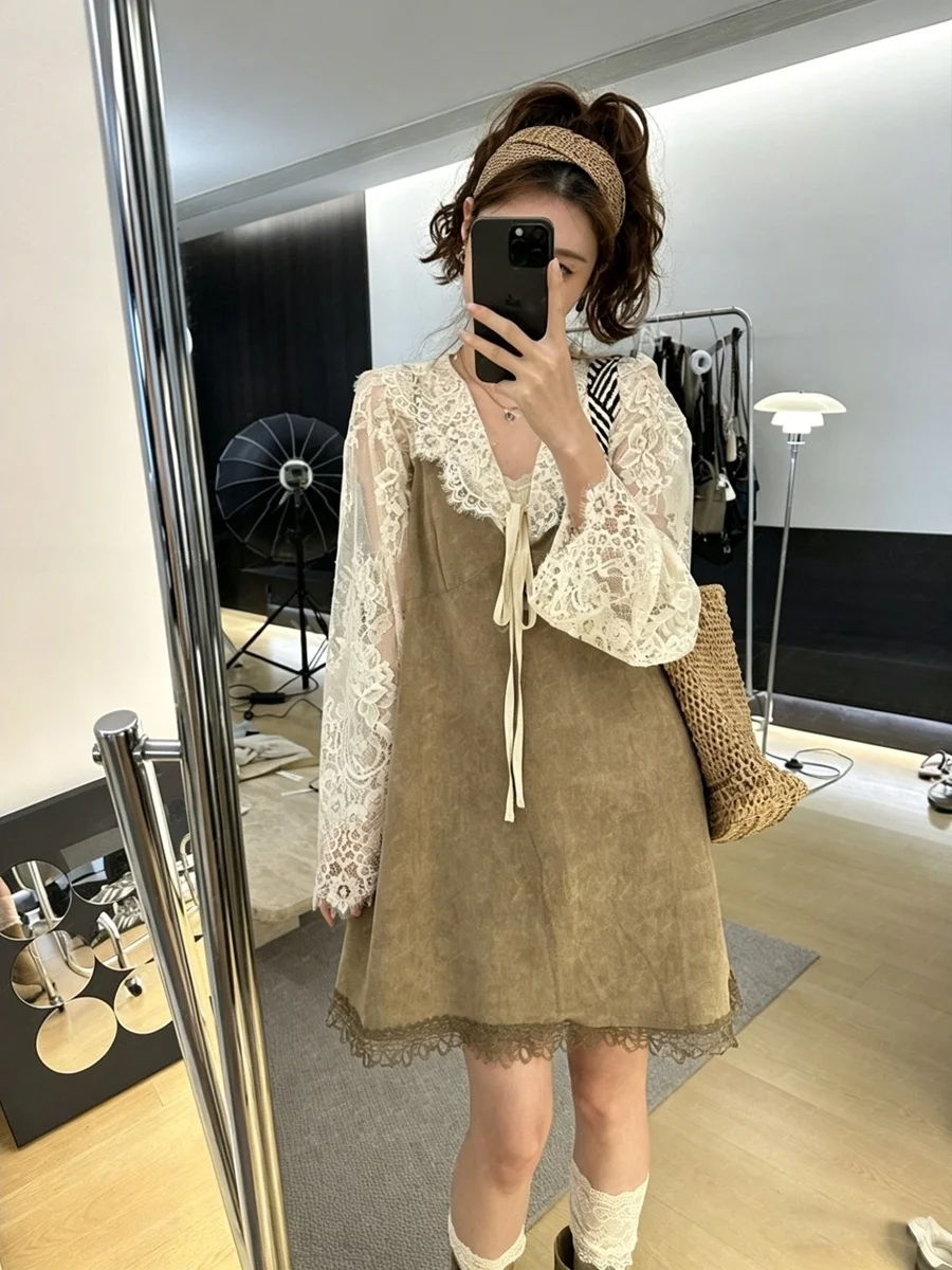plus Size Women's Summer New Style Commute Casual Lace Suede Vest Dress High Waist A-Line Skirt Long Sleeve V-Neck Korean Ver...
plus Size Women's Summer New Style Commute Casual Lace Suede Vest Dress High Waist A-Line Skirt Long Sleeve V-Neck Korean Ver...