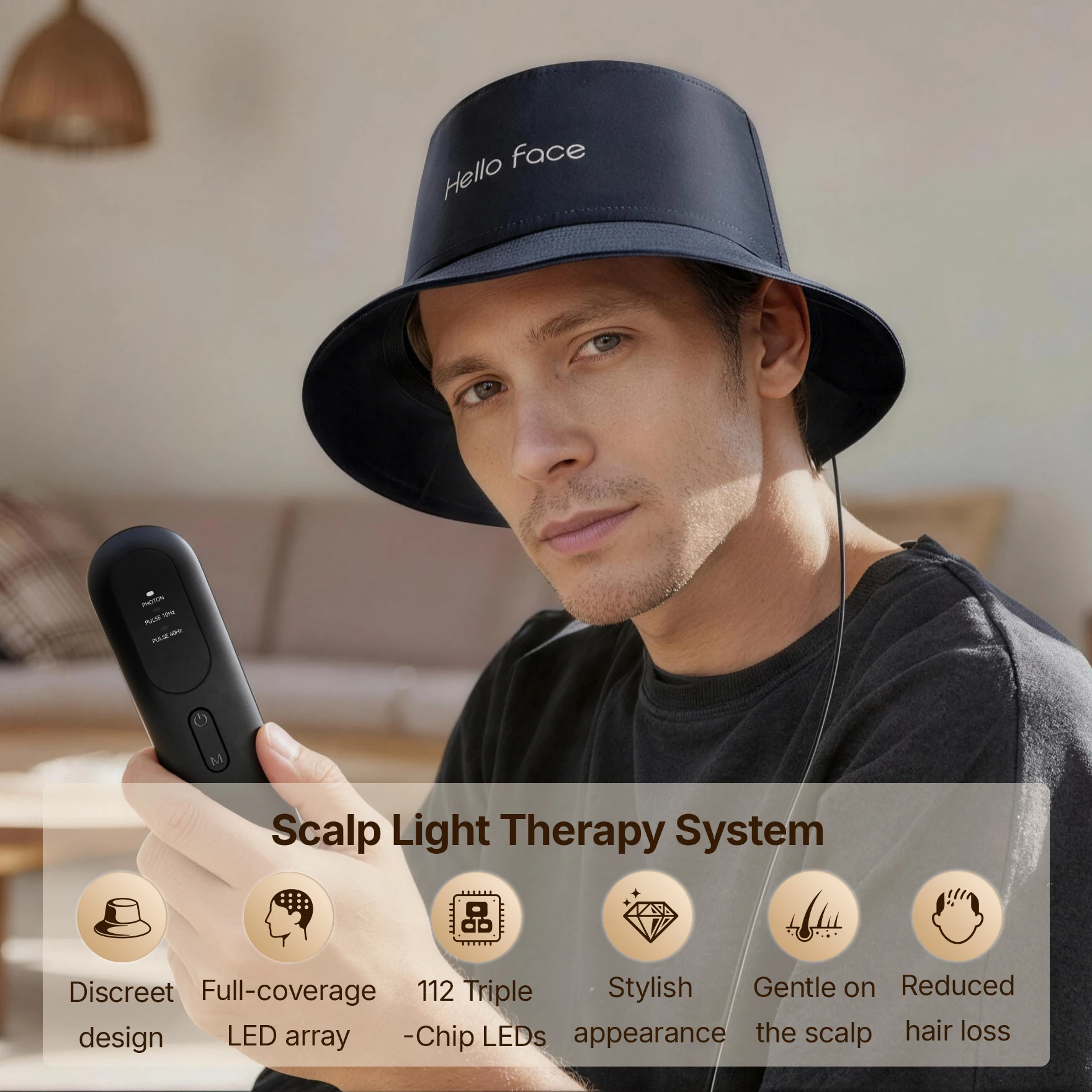 660nm & 850nm Red Light Therapy Hair Growth Cap with controller, 336 Chips , Discreet Fisherman Hat for Full Scalp Coverage
660nm & 850nm Red Light Therapy Hair Growth Cap with controller, 336 Chips , Discreet Fisherman Hat for Full Scalp Coverage
