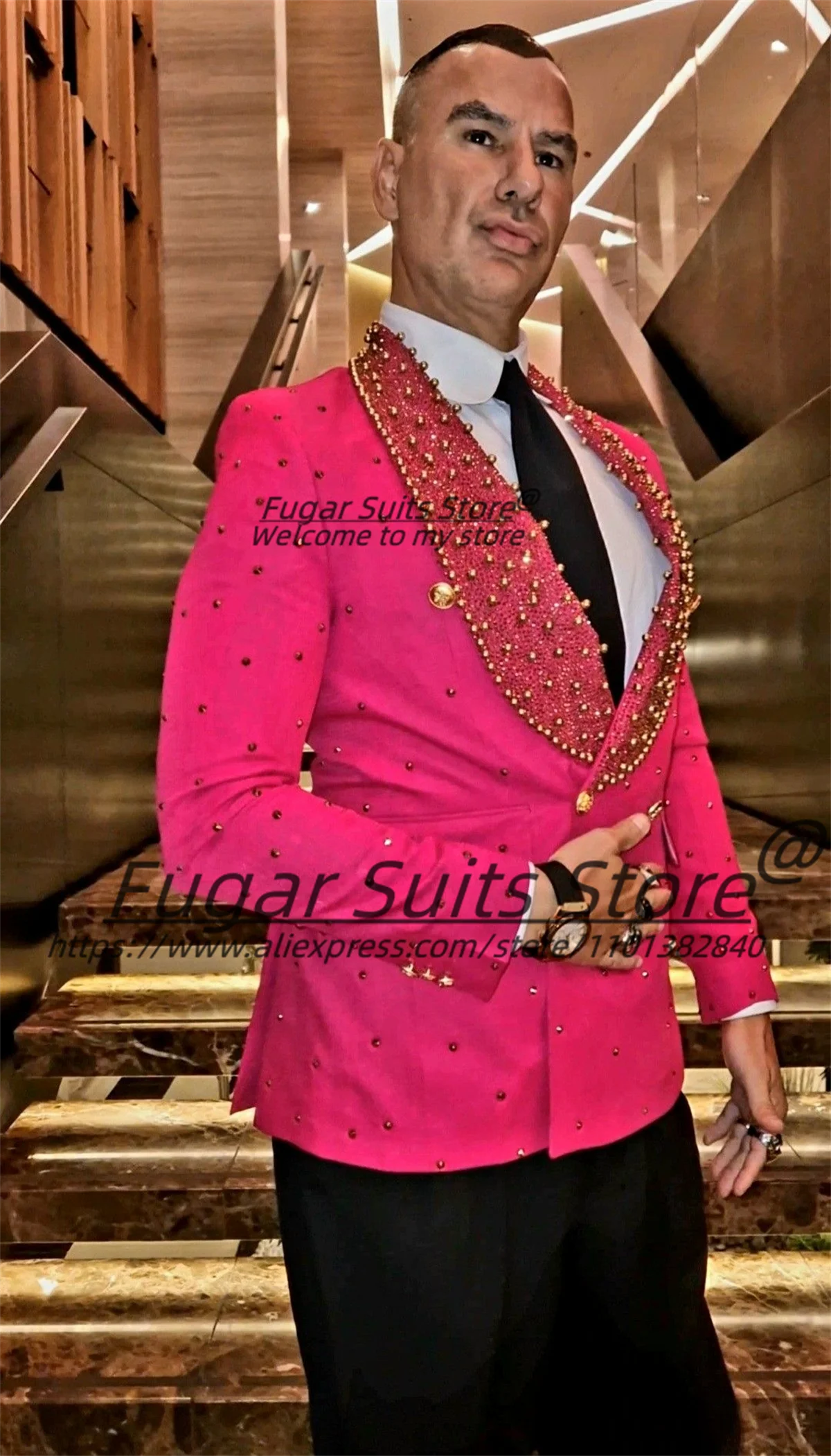 Gorgeous Bead Crystal Embroidery Prom Men Suits Customized Slim Fit Shawl Lapel Groom Wedding Tuxedos 2Pieces Sets Costume Homme
Gorgeous Bead Crystal Embroidery Prom Men Suits Customized Slim Fit Shawl Lapel Groom Wedding Tuxedos 2Pieces Sets Costume Homme