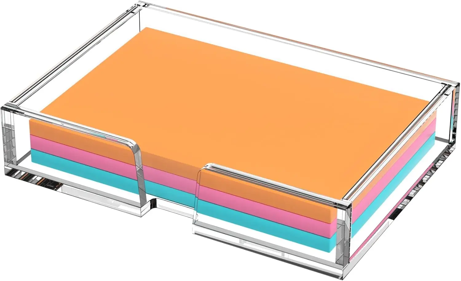 Acrylic Sticky Note Organizer with U-Shaped Cutout for Easy Access, 4x6 Notepad Holder for Desk
Acrylic Sticky Note Organizer with U-Shaped Cutout for Easy Access, 4x6 Notepad Holder for Desk