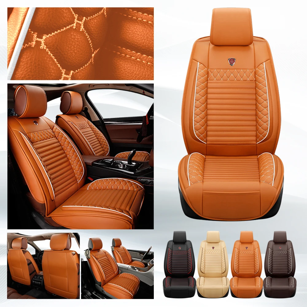 Car Seat Covers Front 2 Seats Covers PU Leather Waterproof Comfortable Non-Slip Automotive Vehicle Cushion Cover Brown
Car Seat Covers Front 2 Seats Covers PU Leather Waterproof Comfortable Non-Slip Automotive Vehicle Cushion Cover Brown
