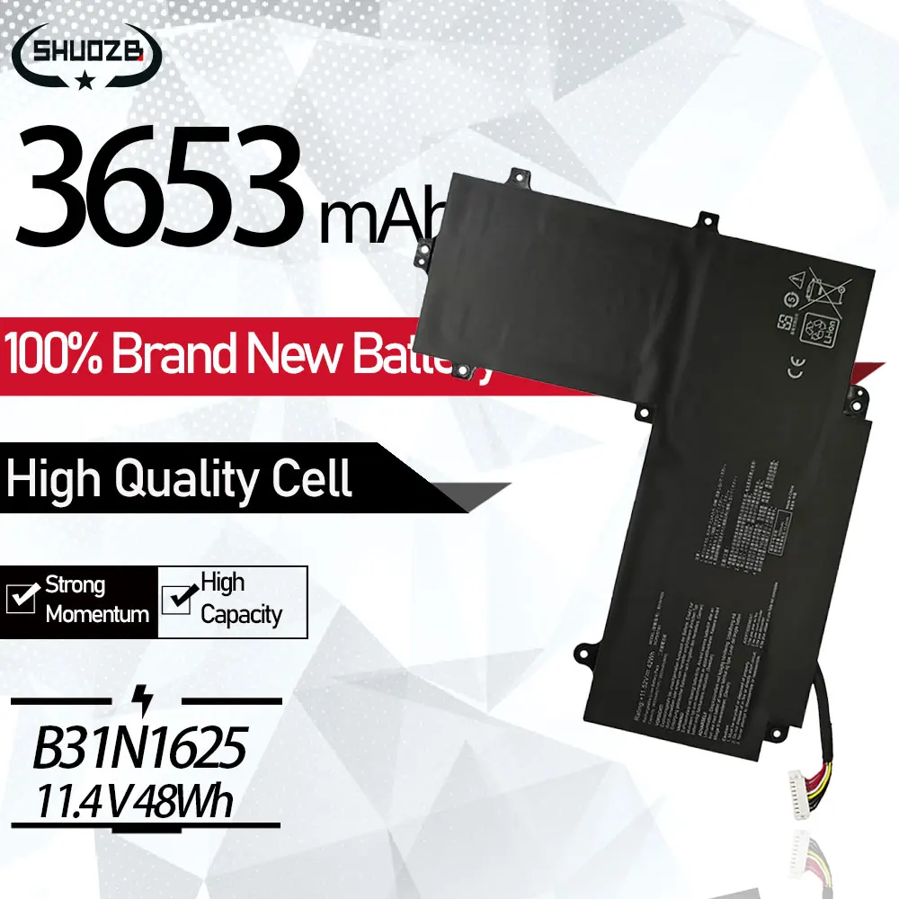 New B31N1625 Laptop Battery For ASUS VVivoBook Flip 12 TP203MAH TP203NAH Series Notebook 11.52V 48Wh 3653mAh Free Tool
New B31N1625 Laptop Battery For ASUS VVivoBook Flip 12 TP203MAH TP203NAH Series Notebook 11.52V 48Wh 3653mAh Free Tool