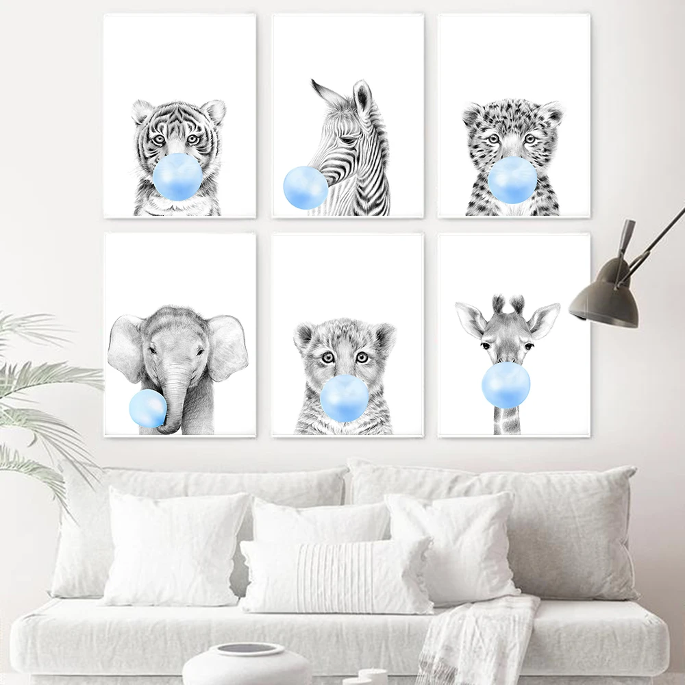 Blue Bubble Elephant Giraffe Poster Print Animal Nursery Wall Art Canvas Painting Child Picture Kids Baby Room Decoration Nordic
Blue Bubble Elephant Giraffe Poster Print Animal Nursery Wall Art Canvas Painting Child Picture Kids Baby Room Decoration Nordic