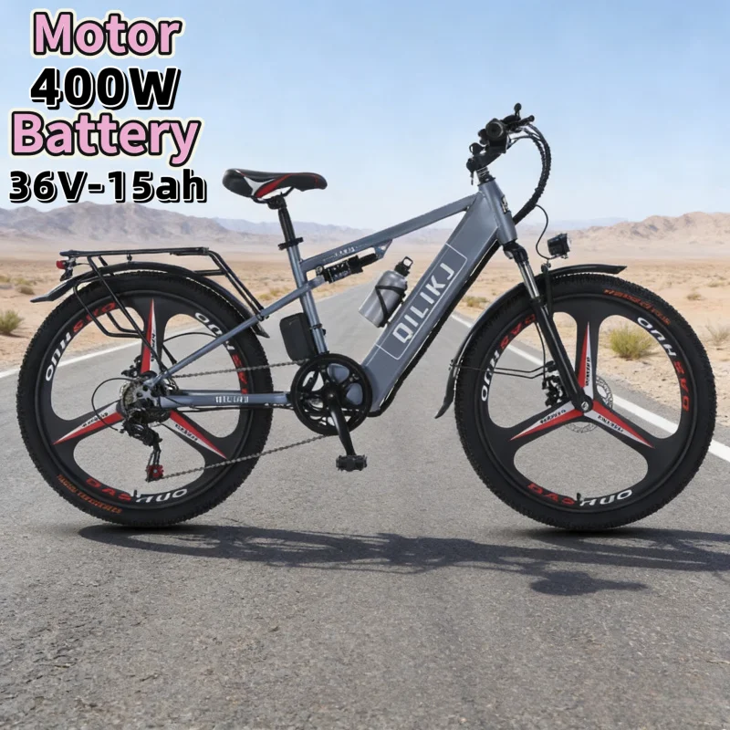 36V-15AH lithium battery electric bicycle, 400W brushless motor two-wheeler 26-inch city road E-Bike, adult leisure pedal bicycl
36V-15AH lithium battery electric bicycle, 400W brushless motor two-wheeler 26-inch city road E-Bike, adult leisure pedal bicycl