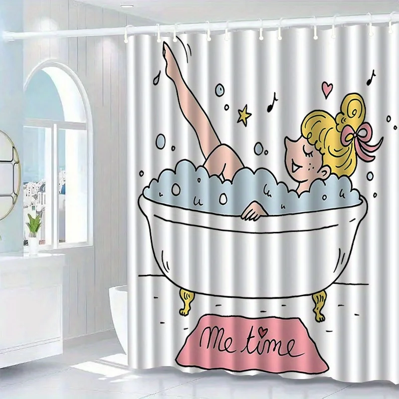 Bubble Bath Shower Curtain Cartoon Girl in Tub Print Waterproof Polyester Bathroom Decor Bath Curtain Set
Bubble Bath Shower Curtain Cartoon Girl in Tub Print Waterproof Polyester Bathroom Decor Bath Curtain Set