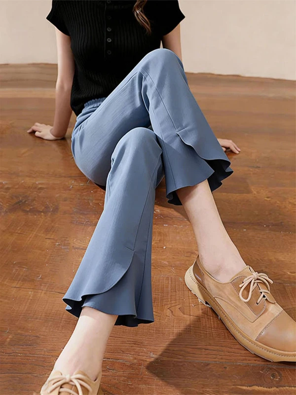 Elegant High Waist Flared Pants Women's Summer 2026 Lightweight Casual Trousers with Wood Grain Versatile Casual Pants
Elegant High Waist Flared Pants Women's Summer 2026 Lightweight Casual Trousers with Wood Grain Versatile Casual Pants