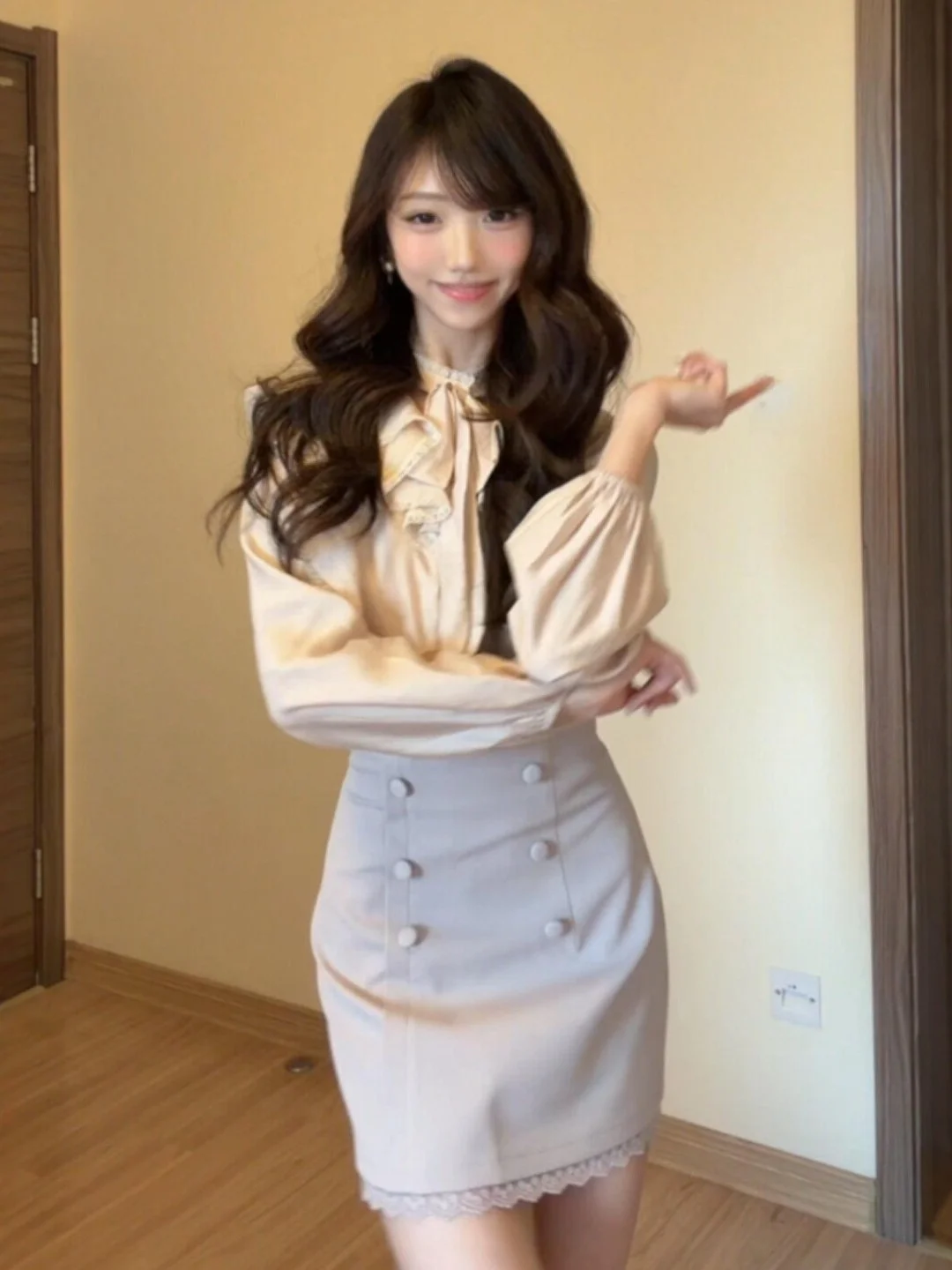 Korean Sle Semi-Formal Two-Piece Set Gentle Sle Beautiful Top And Wrap around Skirt Spring Faion Women's Outfit
Korean Sle Semi-Formal Two-Piece Set Gentle Sle Beautiful Top And Wrap around Skirt Spring Faion Women's Outfit