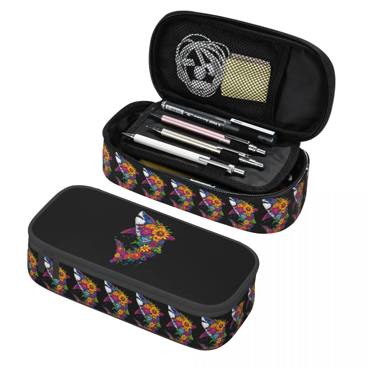 Shark And Floral A Rose Shark Pencil Case Pen Holder Storage Stationery Supplies Big Capacity Pen Box Pencil Bag for Kids
Shark And Floral A Rose Shark Pencil Case Pen Holder Storage Stationery Supplies Big Capacity Pen Box Pencil Bag for Kids