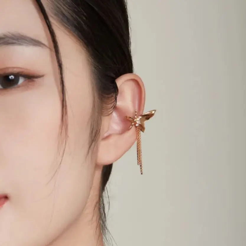 1PC 925 Sterling Silver Butterfly Ear Cuff With CZ Zircon 18K Gold Plated Fashion No Piercing Ear Cuff For Women Earring Jewelry
1PC 925 Sterling Silver Butterfly Ear Cuff With CZ Zircon 18K Gold Plated Fashion No Piercing Ear Cuff For Women Earring Jewelry